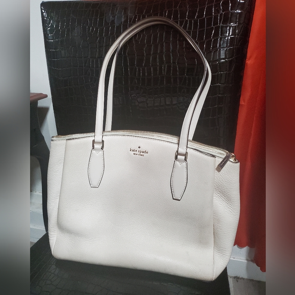 KATE SPADE -Monet Large Leather Triple Compartment Tote Purse